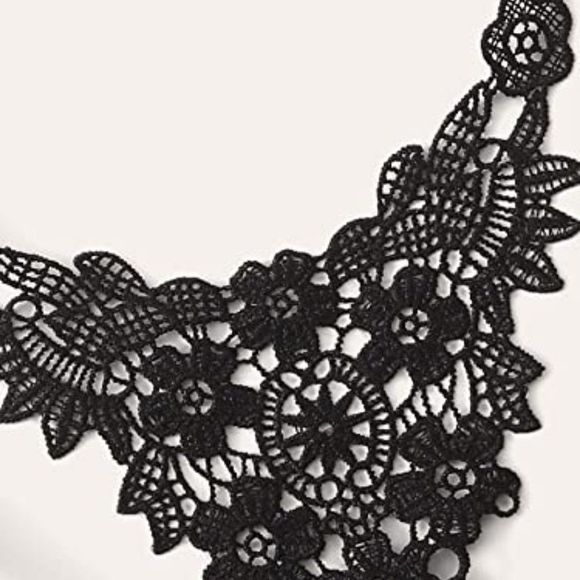 WDIRARA Women's Floral Lace Mesh Scallop Lingerie Set Bra and Bow Panty - Picture 4 of 5